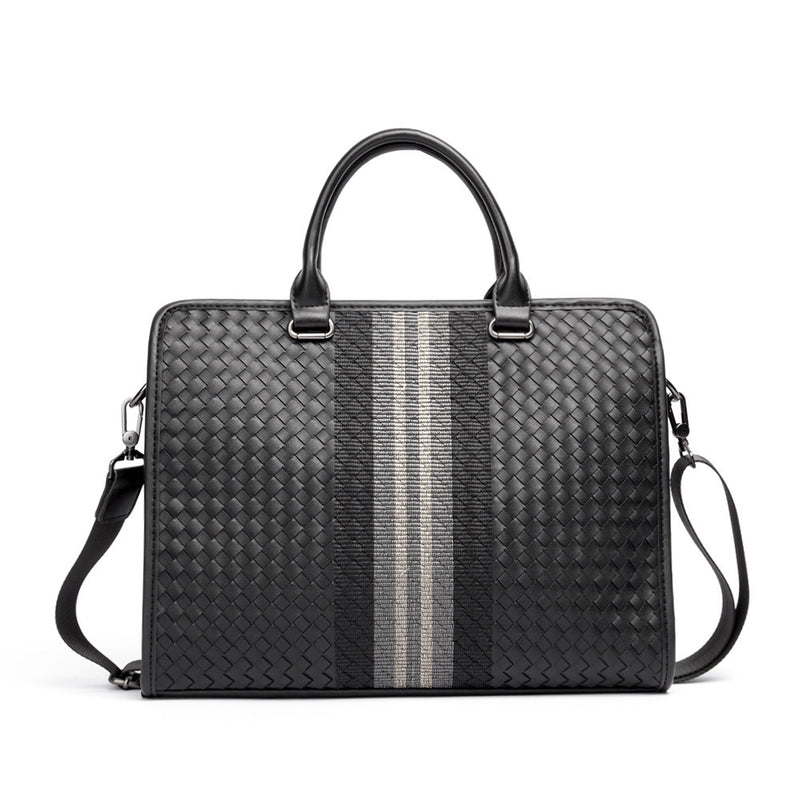 Stitching Woven Business Casual Briefcase Men&