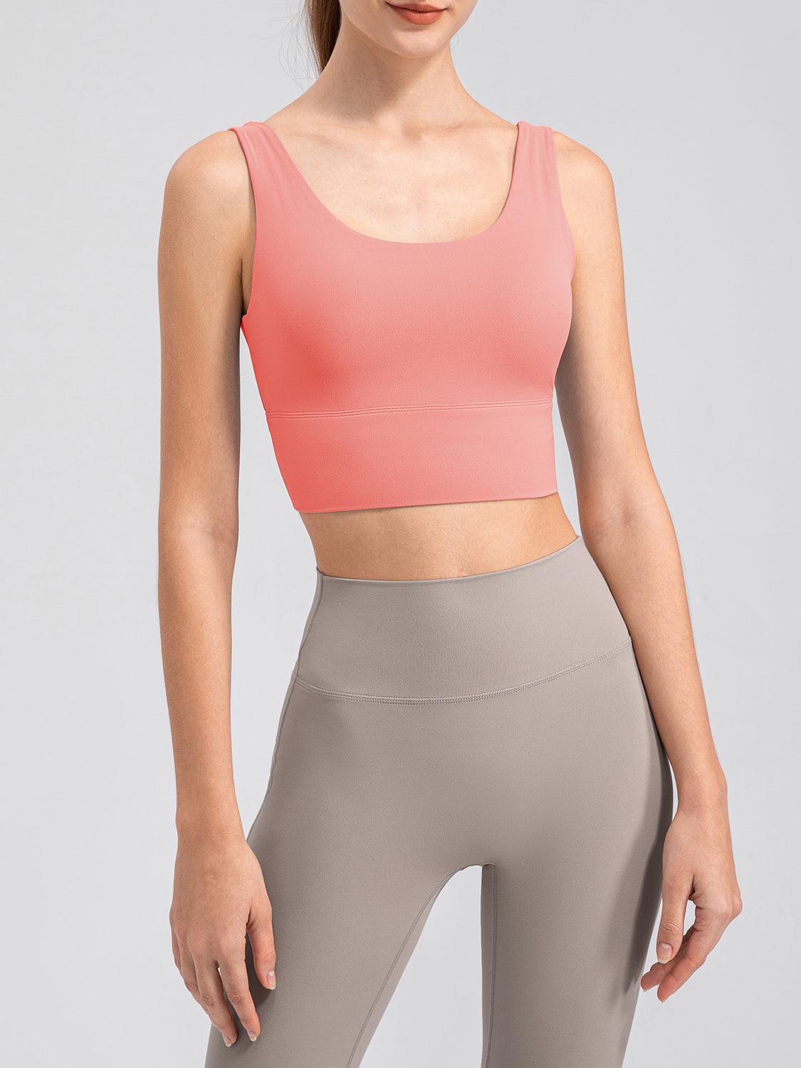 Scoop Neck Wide Strap Active Tank - Znvia