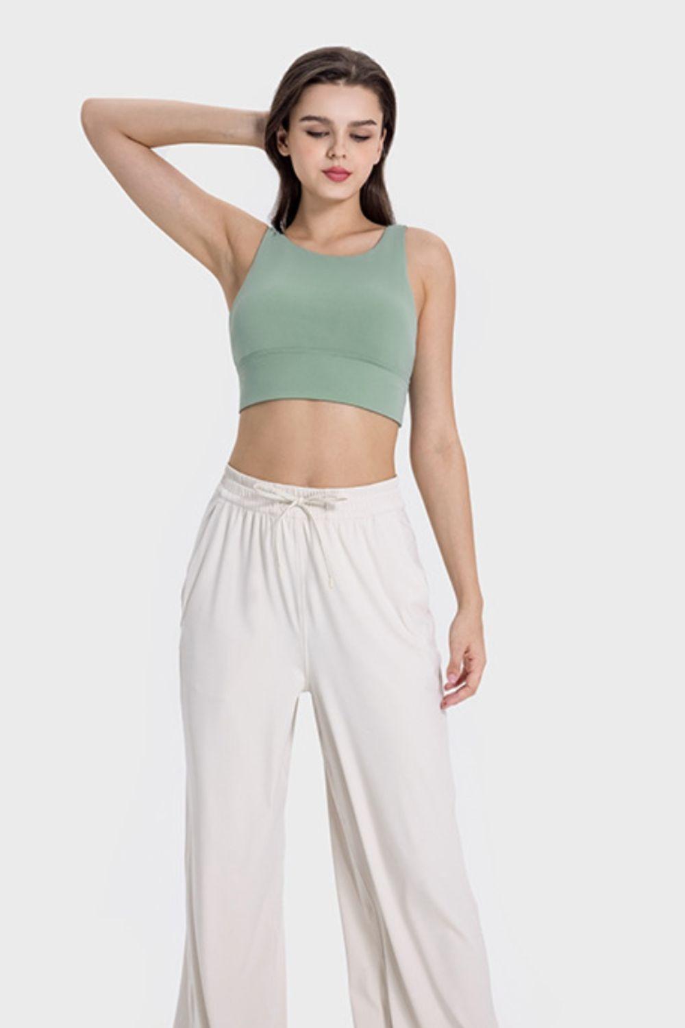Backless Wide Strap Active Bra - Znvia