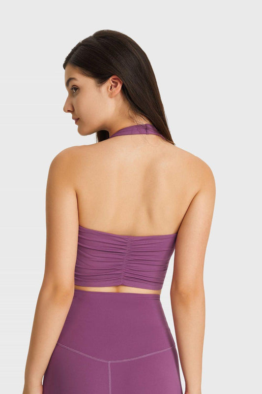 Breathable Halter Neck Sports Bra - Znvia