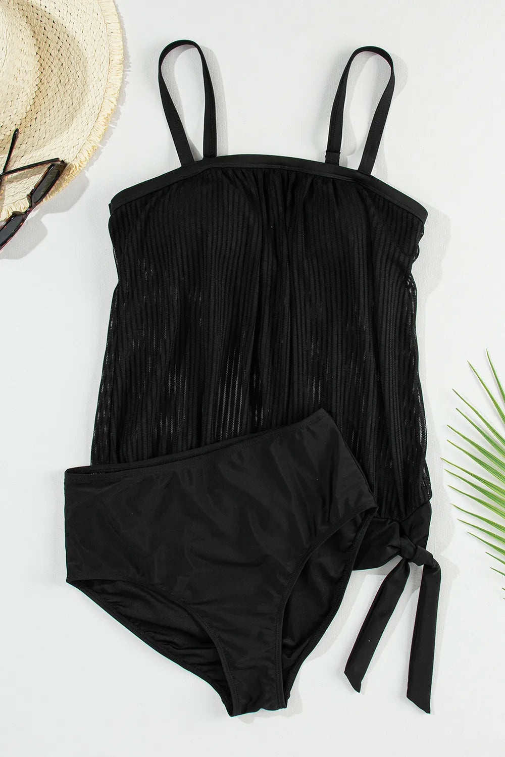 Stylish Square Neck Spaghetti Strap Tankini Set for Comfort - Znvia