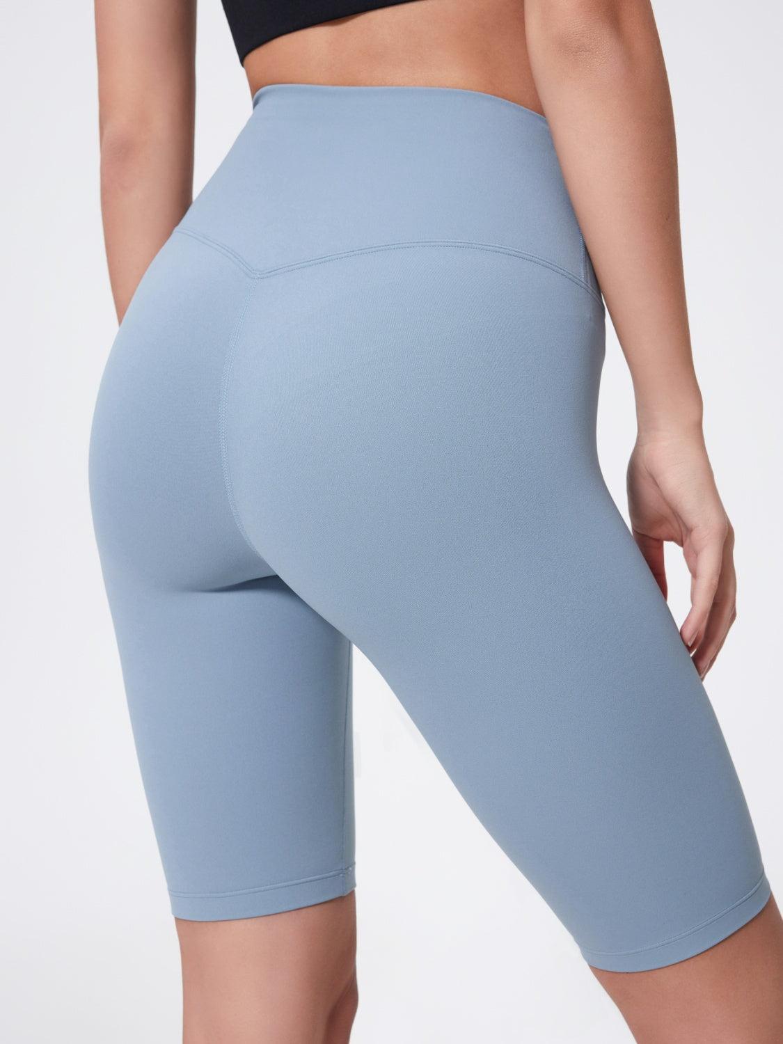 High Rise Wide Waistband Active Shorts - Znvia