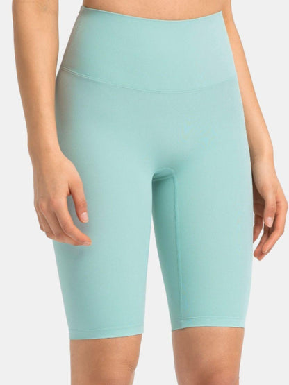High Rise Wide Waistband Active Shorts - Znvia