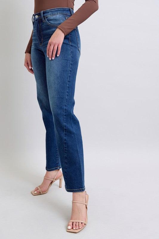 Full Size Side Seam Detail Straight Jeans with Pockets - Znvia