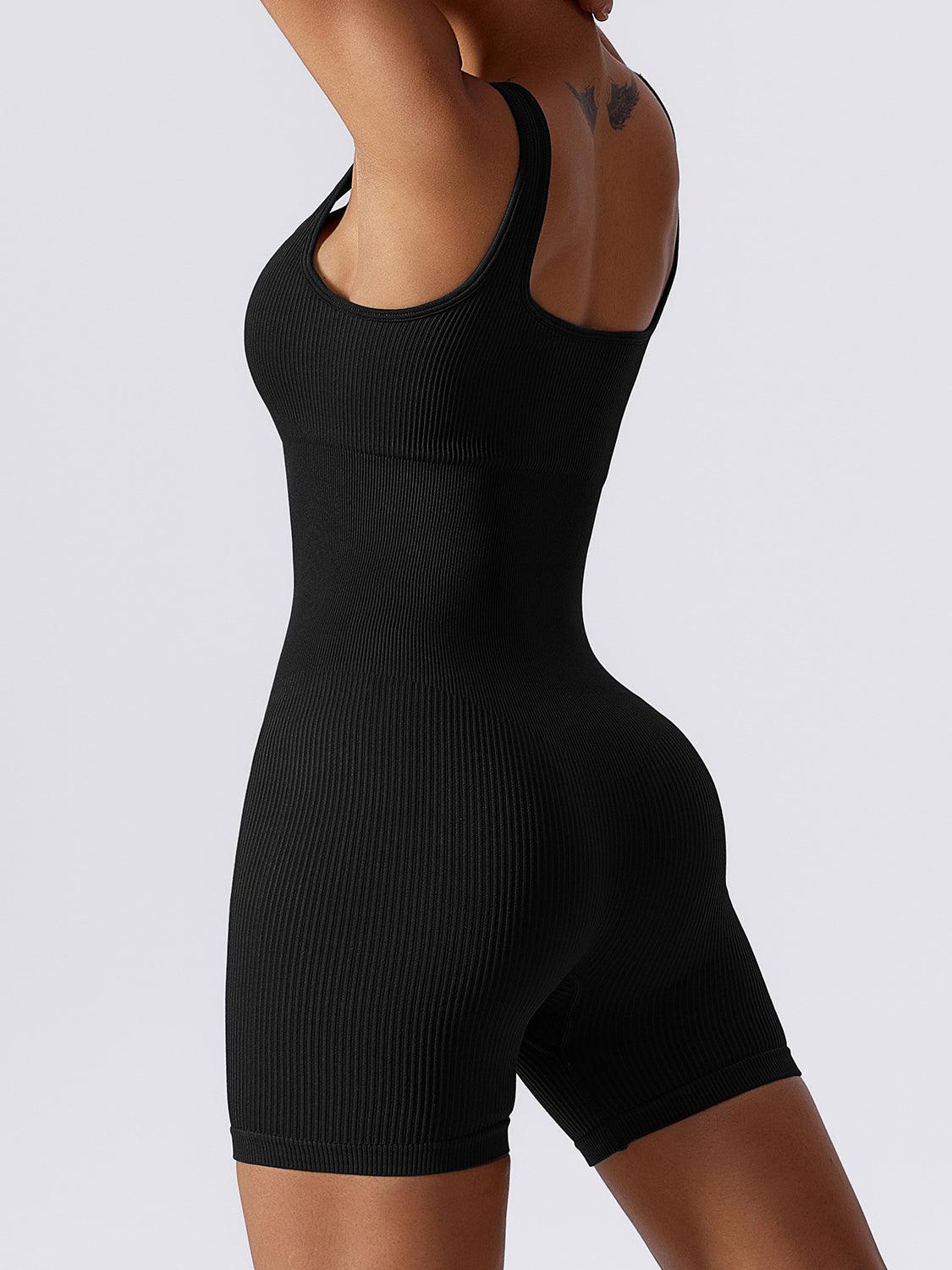 Ribbed Sleeveless Active Romper – Elevate Your Workout & Lounge Game - Znvia