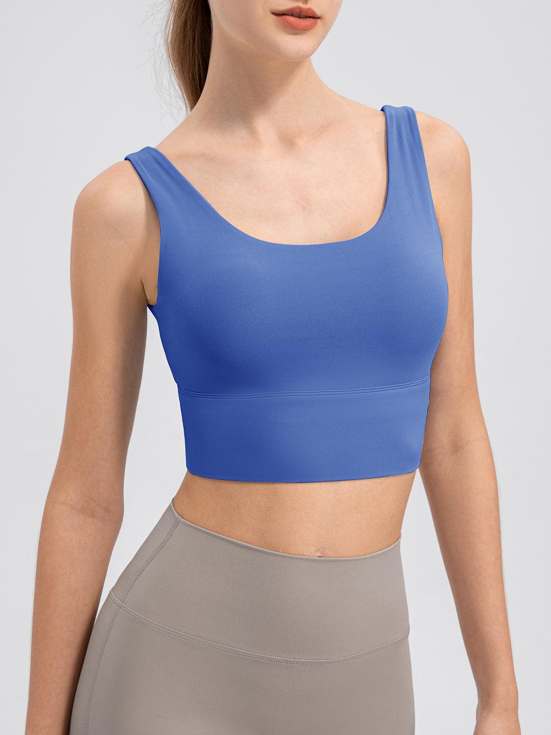 Scoop Neck Wide Strap Active Tank - Znvia