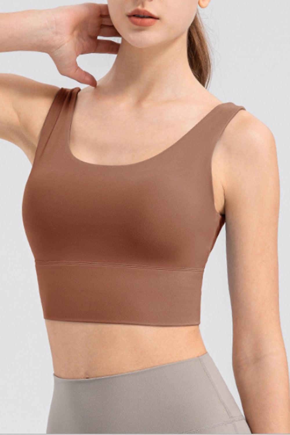 Scoop Neck Wide Strap Active Tank - Znvia