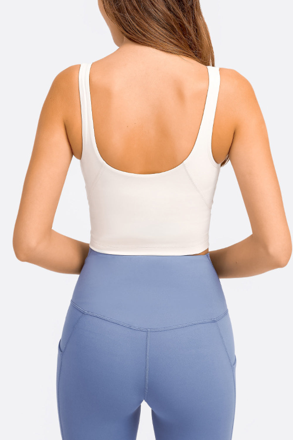 Deep V-Neck Crop Sports Bra – Sleek, Supportive & Stylish - Znvia