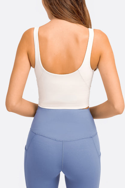 Deep V-Neck Crop Sports Bra – Sleek, Supportive & Stylish - Znvia