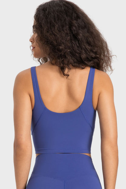 Deep V-Neck Crop Sports Bra – Sleek, Supportive & Stylish - Znvia