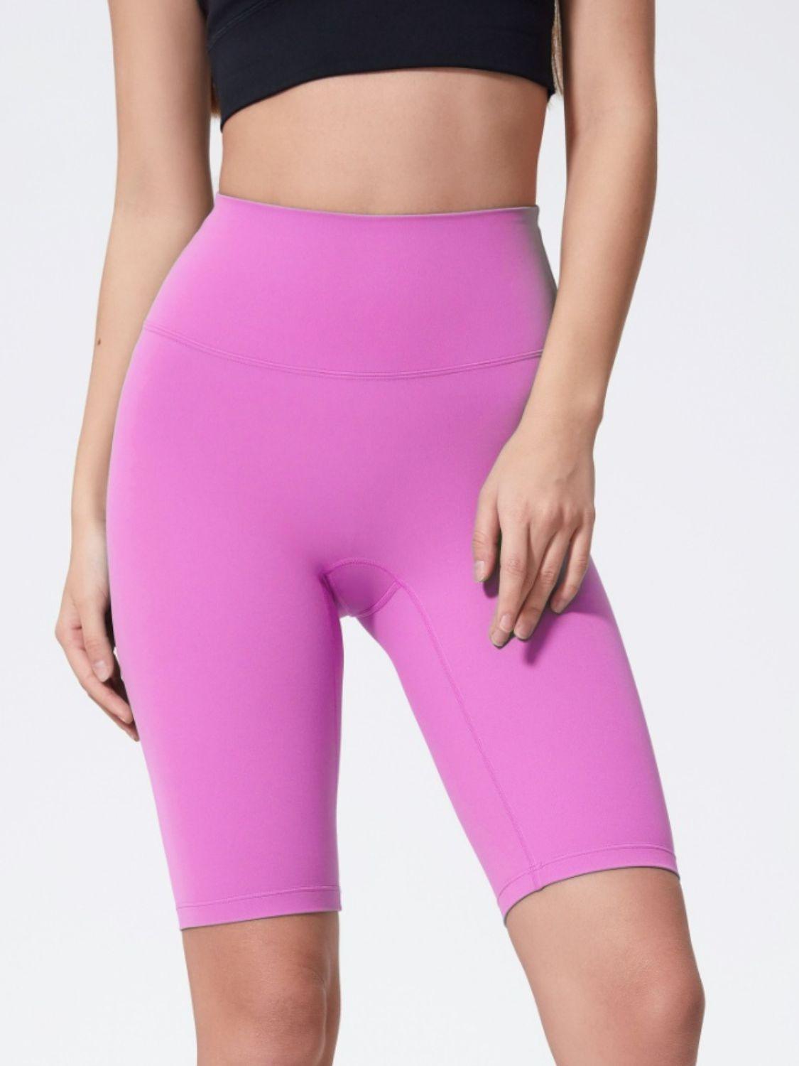 High Rise Wide Waistband Active Shorts - Znvia