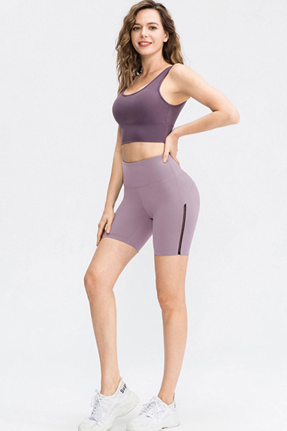 Wide Waistband Sports Shorts - Znvia