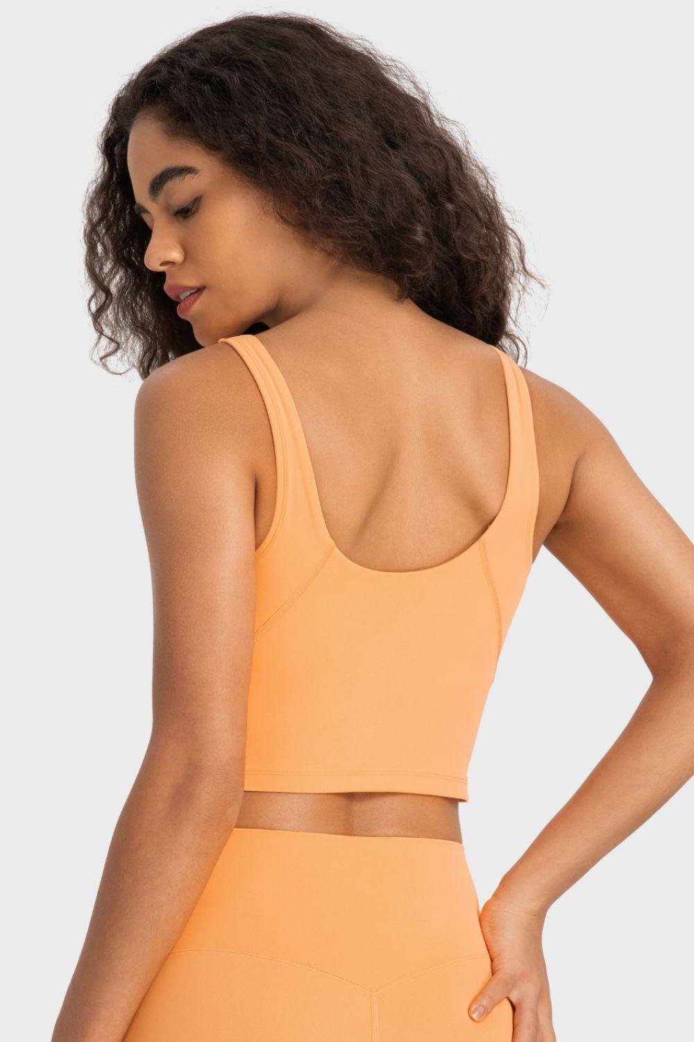 Deep V-Neck Crop Sports Bra – Sleek, Supportive & Stylish - Znvia