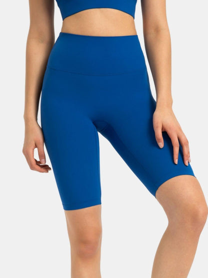 High Rise Wide Waistband Active Shorts - Znvia