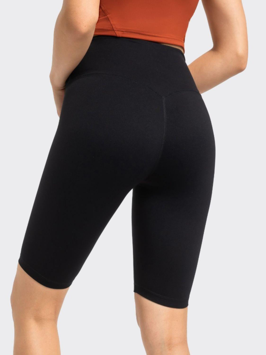 High Rise Wide Waistband Active Shorts - Znvia