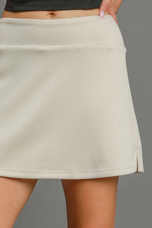 Full Size Mid-Rise Skort with Pockets – Plus Size - Znvia