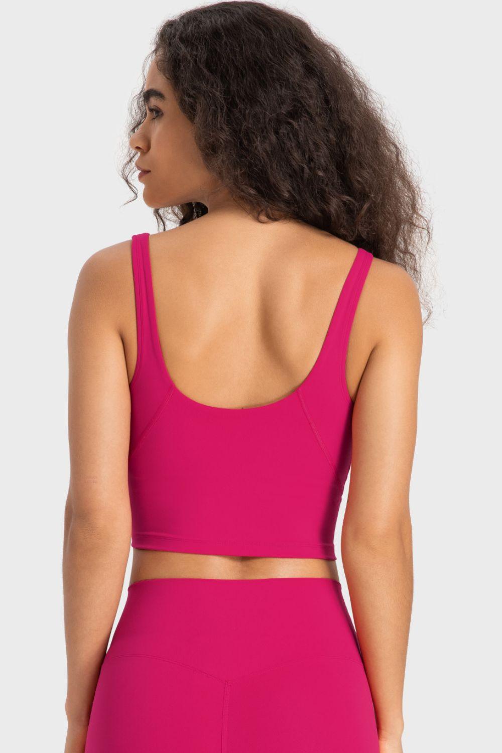 Deep V-Neck Crop Sports Bra – Sleek, Supportive & Stylish - Znvia