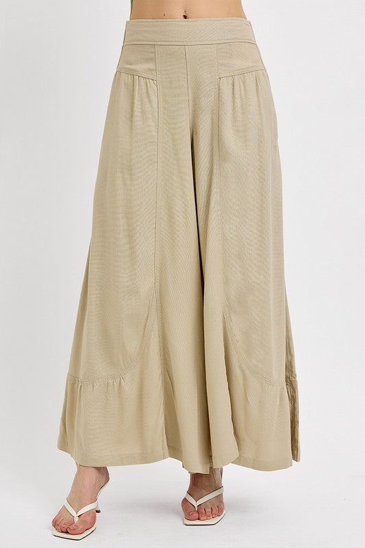 Shirring Detail Wide Leg Pants – All-Day Comfort - Znvia