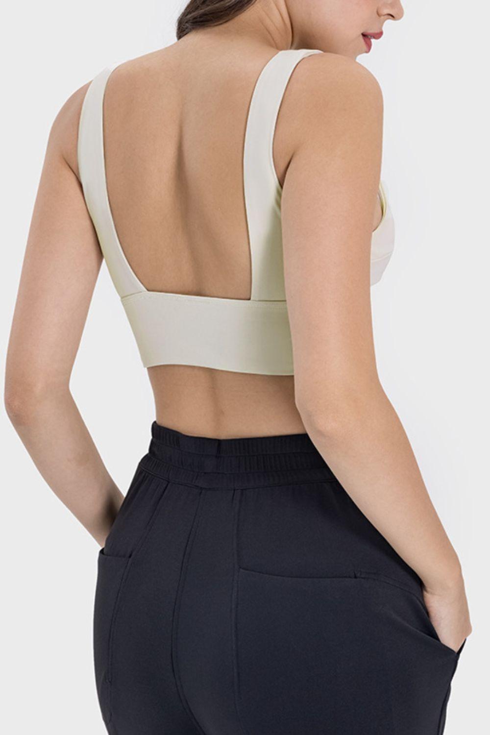 Backless Wide Strap Active Bra - Znvia