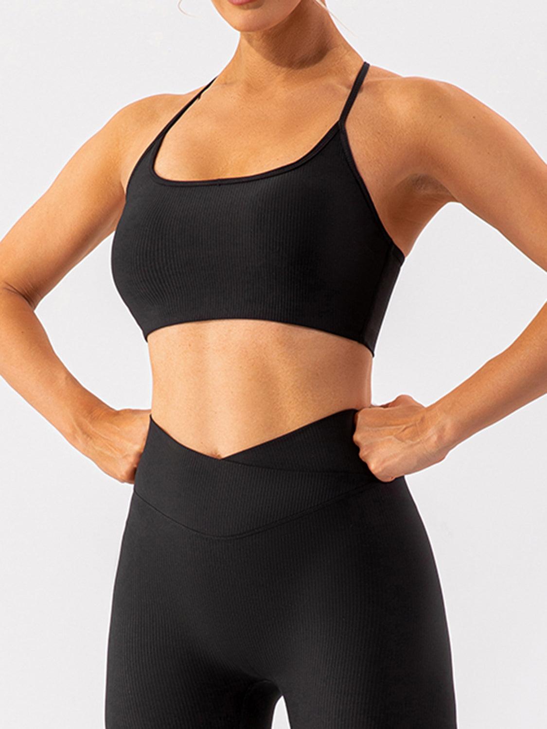 Spaghetti Strap Active Bra - Znvia