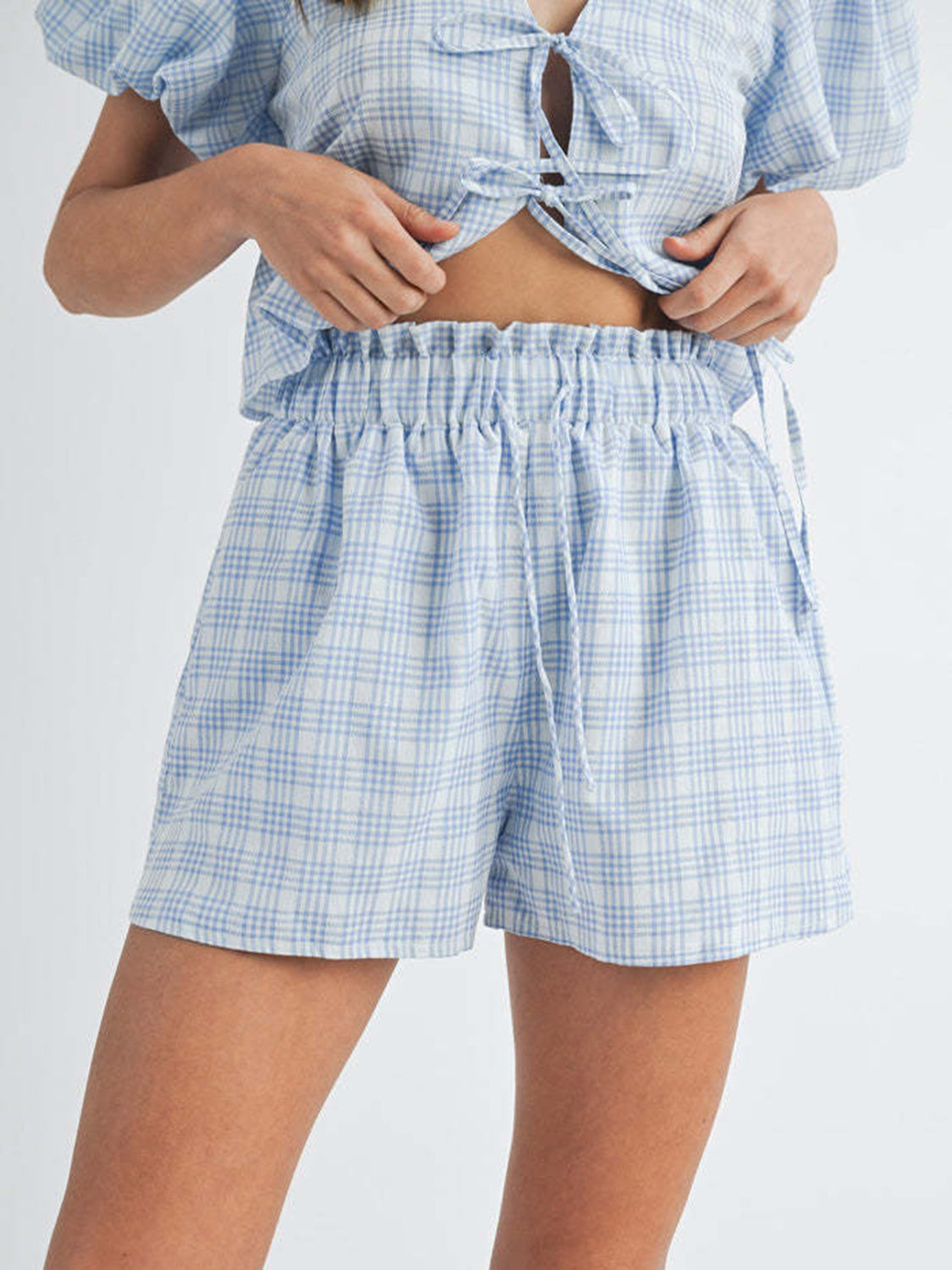 V-Neck Puff Sleeve Top and Shorts Set – Own Your Way - Znvia