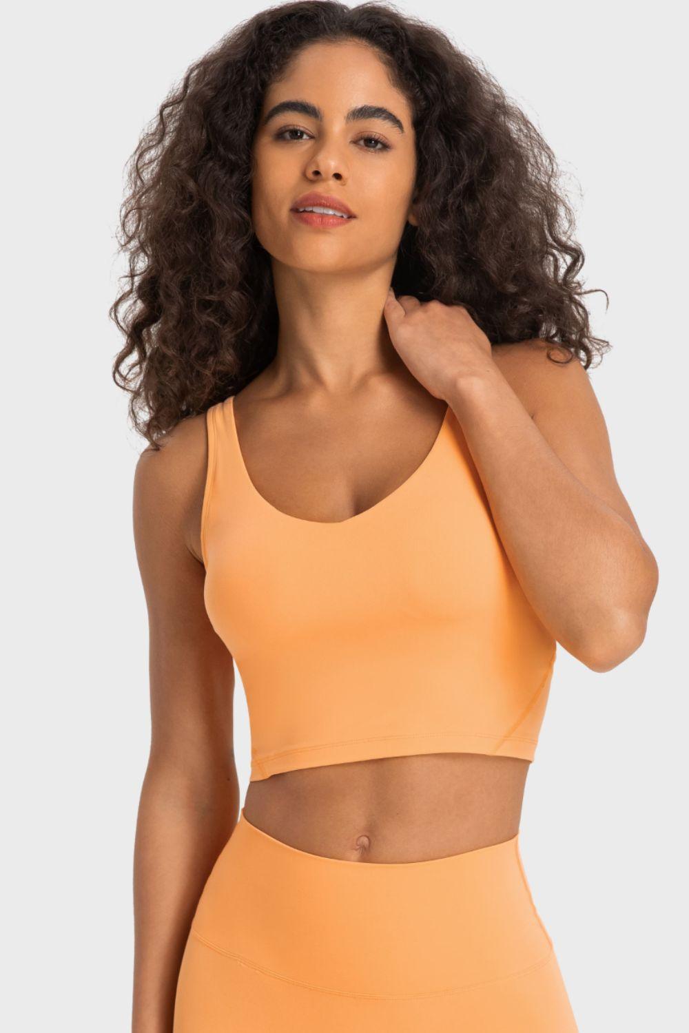 Deep V-Neck Crop Sports Bra – Sleek, Supportive & Stylish - Znvia