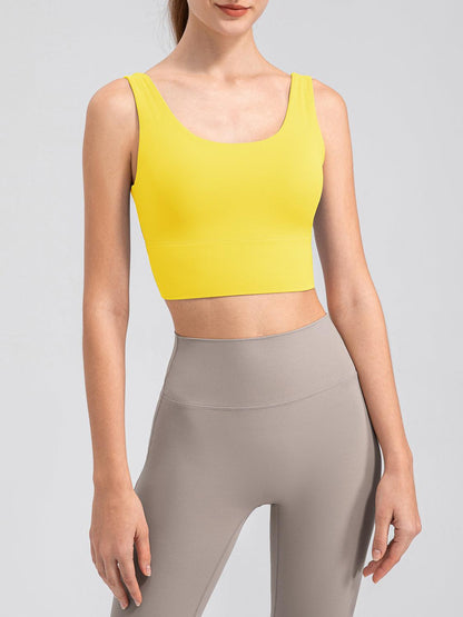 Scoop Neck Wide Strap Active Tank - Znvia