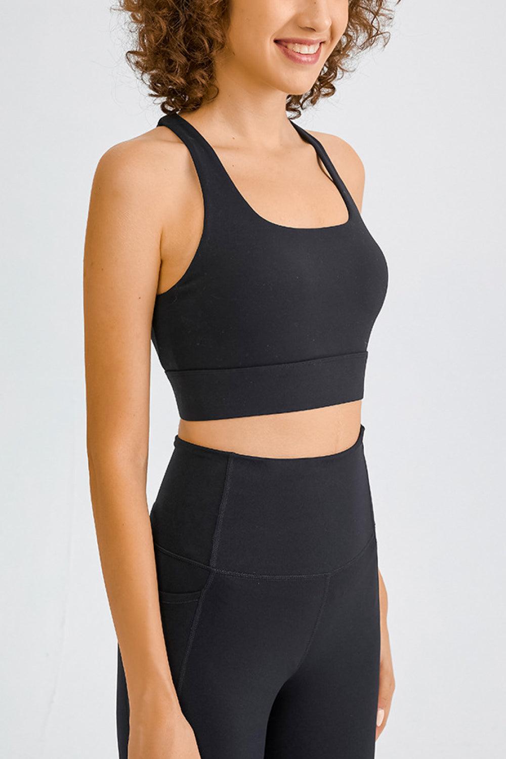 Square Neck Crop Sports Bra - Znvia