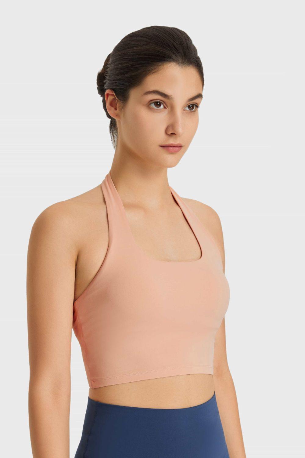 Breathable Halter Neck Sports Bra - Znvia