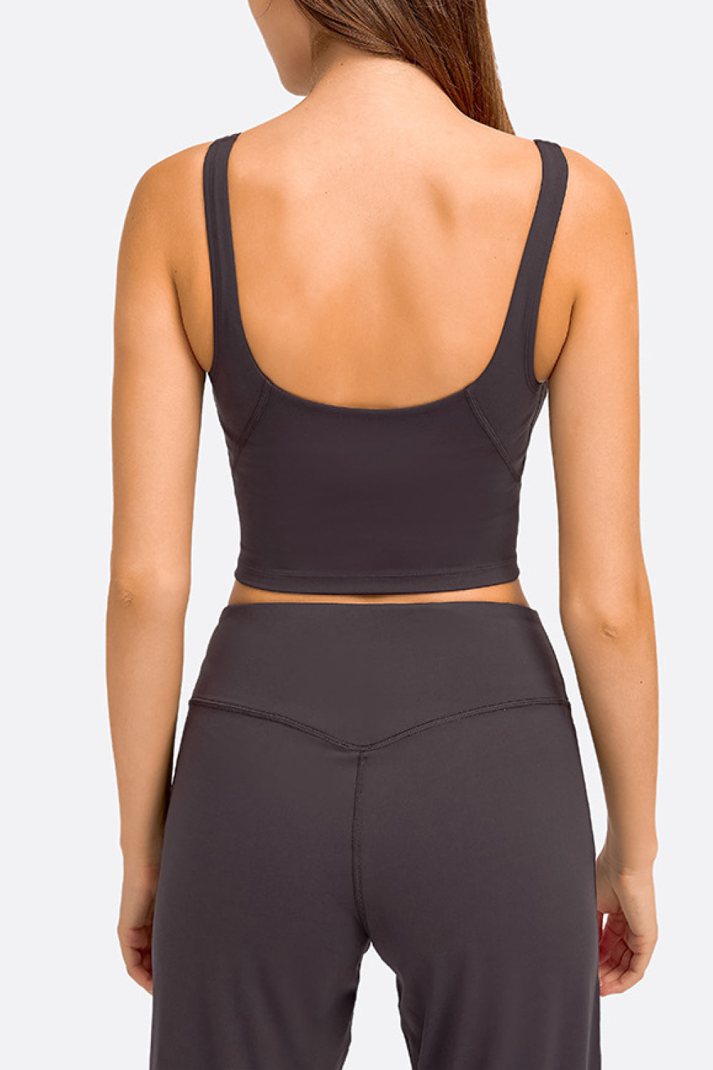 Deep V-Neck Crop Sports Bra – Sleek, Supportive & Stylish - Znvia