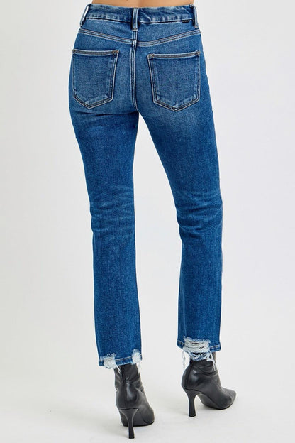 Full Size High Rise Distressed Crop Straight Jeans – Effortless Style with a Trendy Edge - Znvia