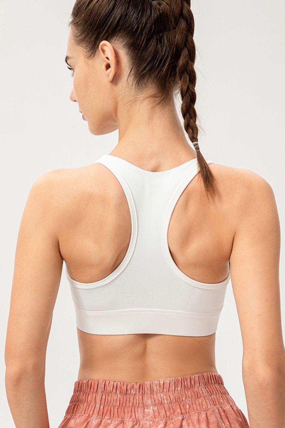 Zip-Up Round Neck Sports Bra – Maximum Support, Comfort & Style - Znvia