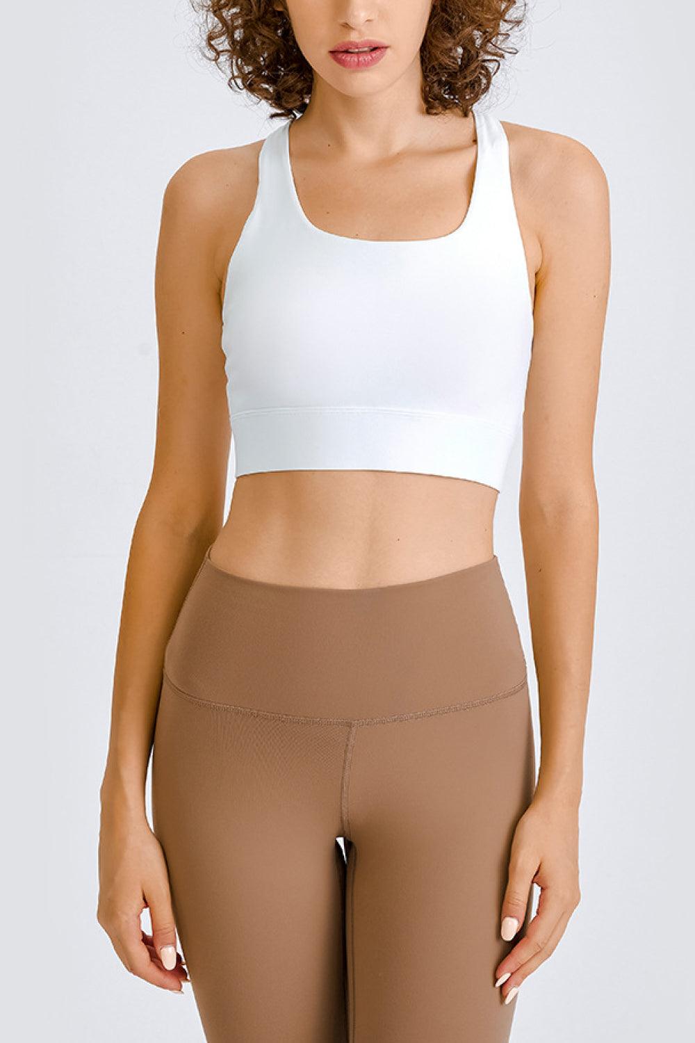 Square Neck Crop Sports Bra - Znvia