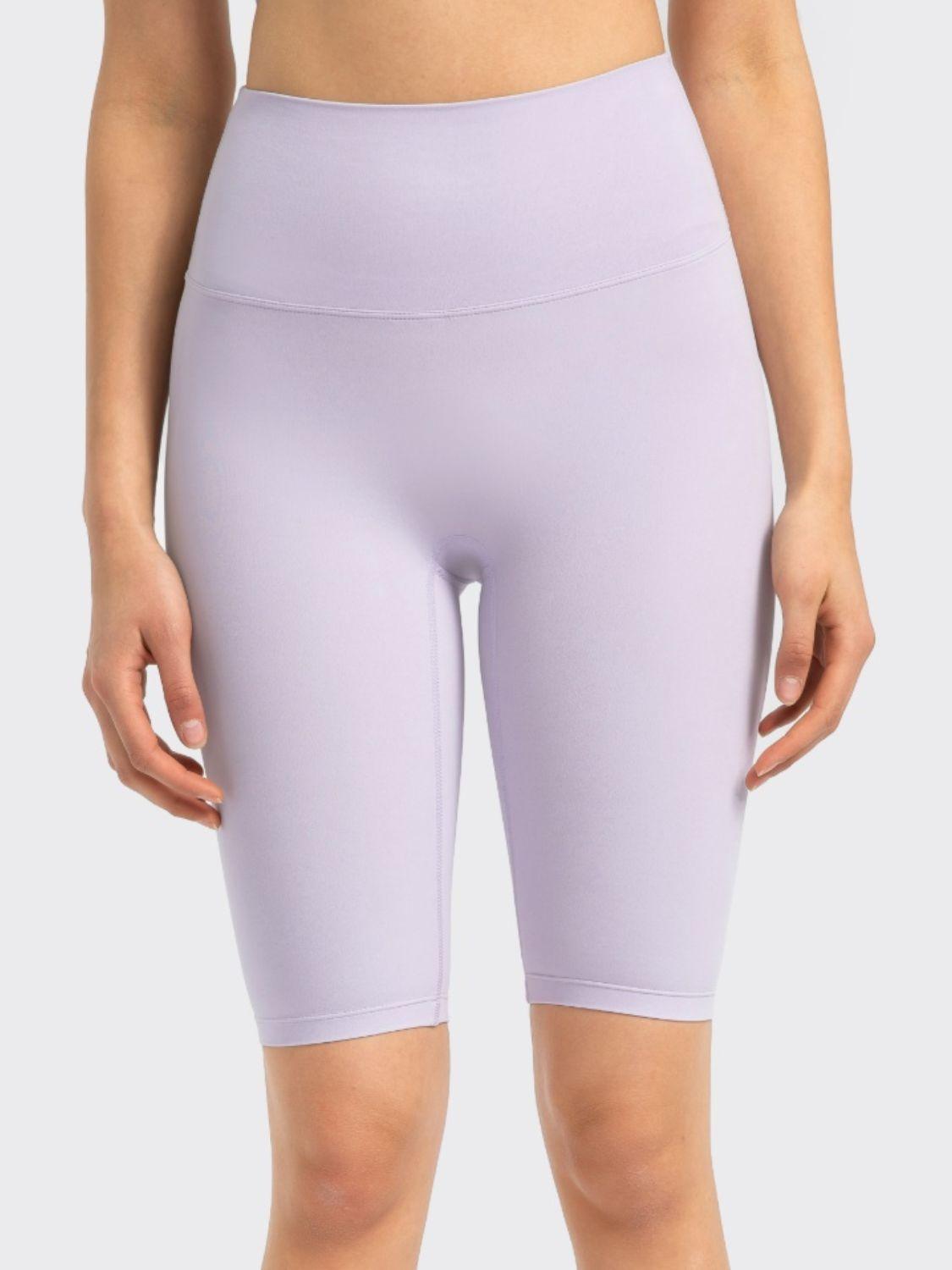 High Rise Wide Waistband Active Shorts - Znvia