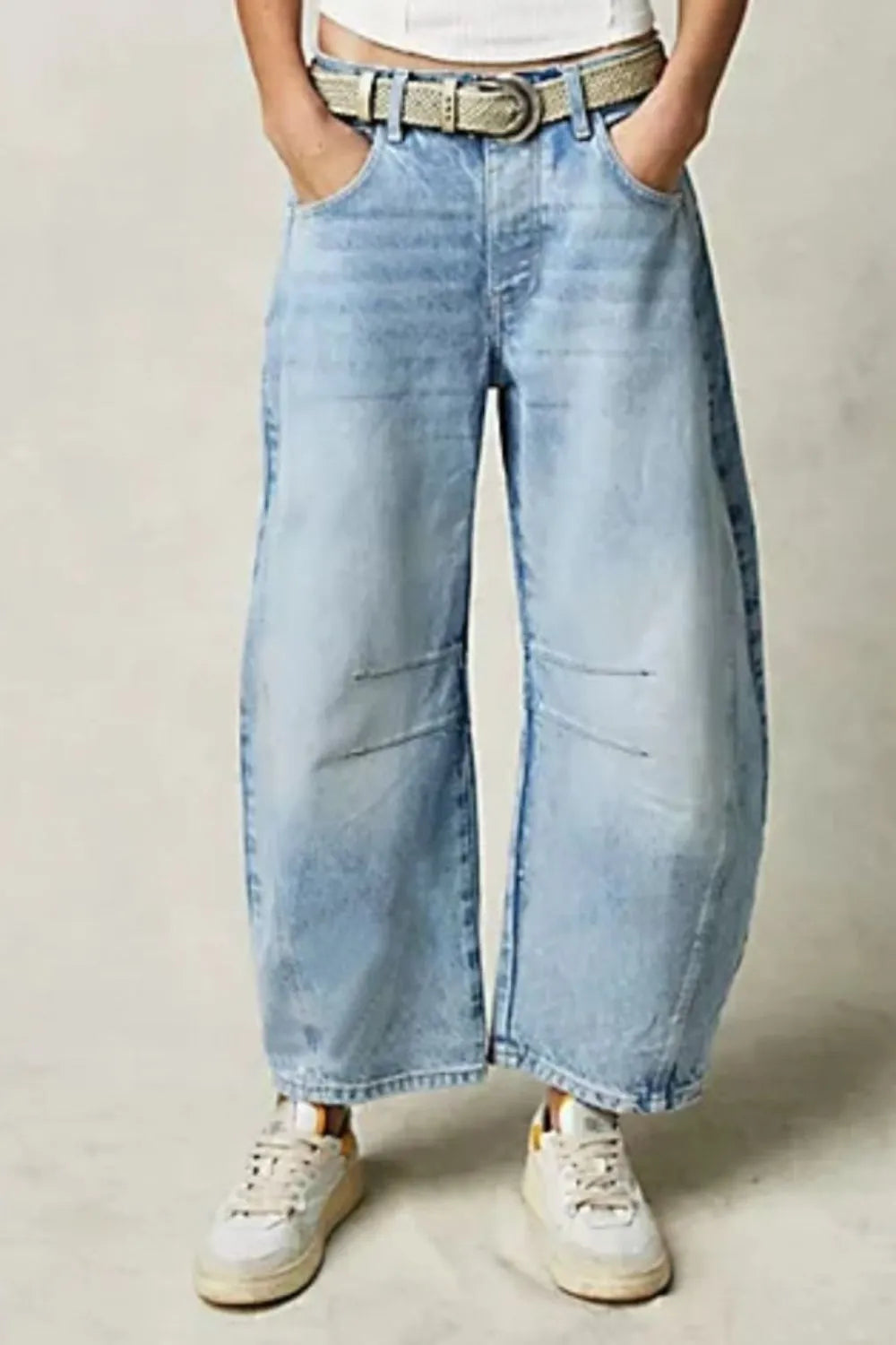 Wide Leg Jeans with Pockets - Znvia