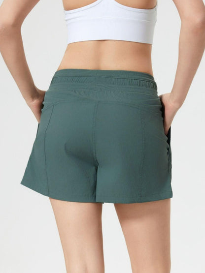 Drawstring Active Shorts with Pockets - Znvia