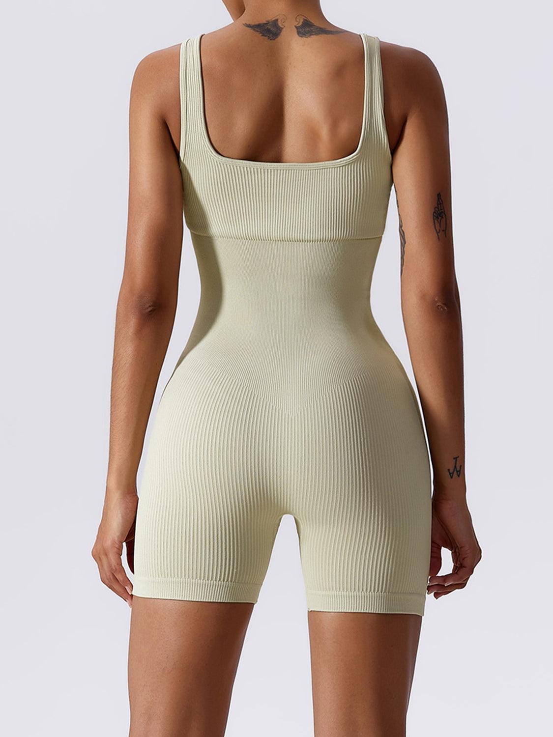 Ribbed Sleeveless Active Romper – Elevate Your Workout & Lounge Game - Znvia