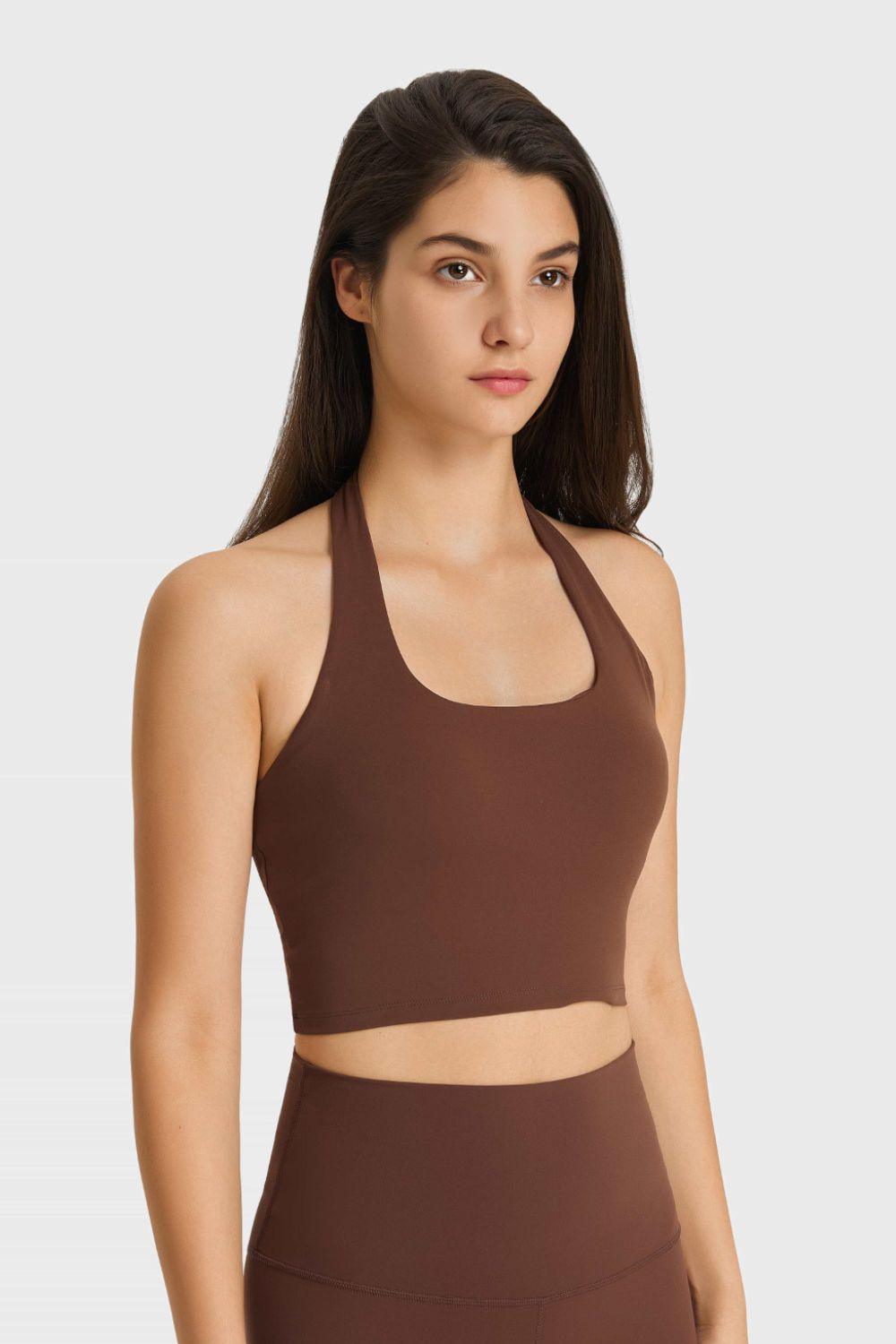 Breathable Halter Neck Sports Bra - Znvia