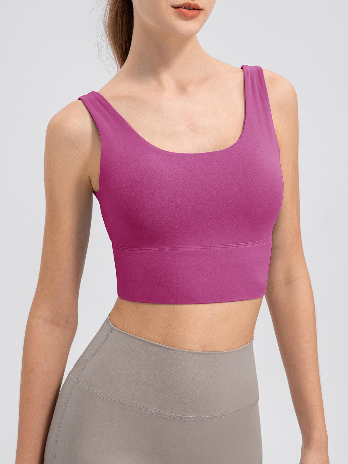 Scoop Neck Wide Strap Active Tank - Znvia