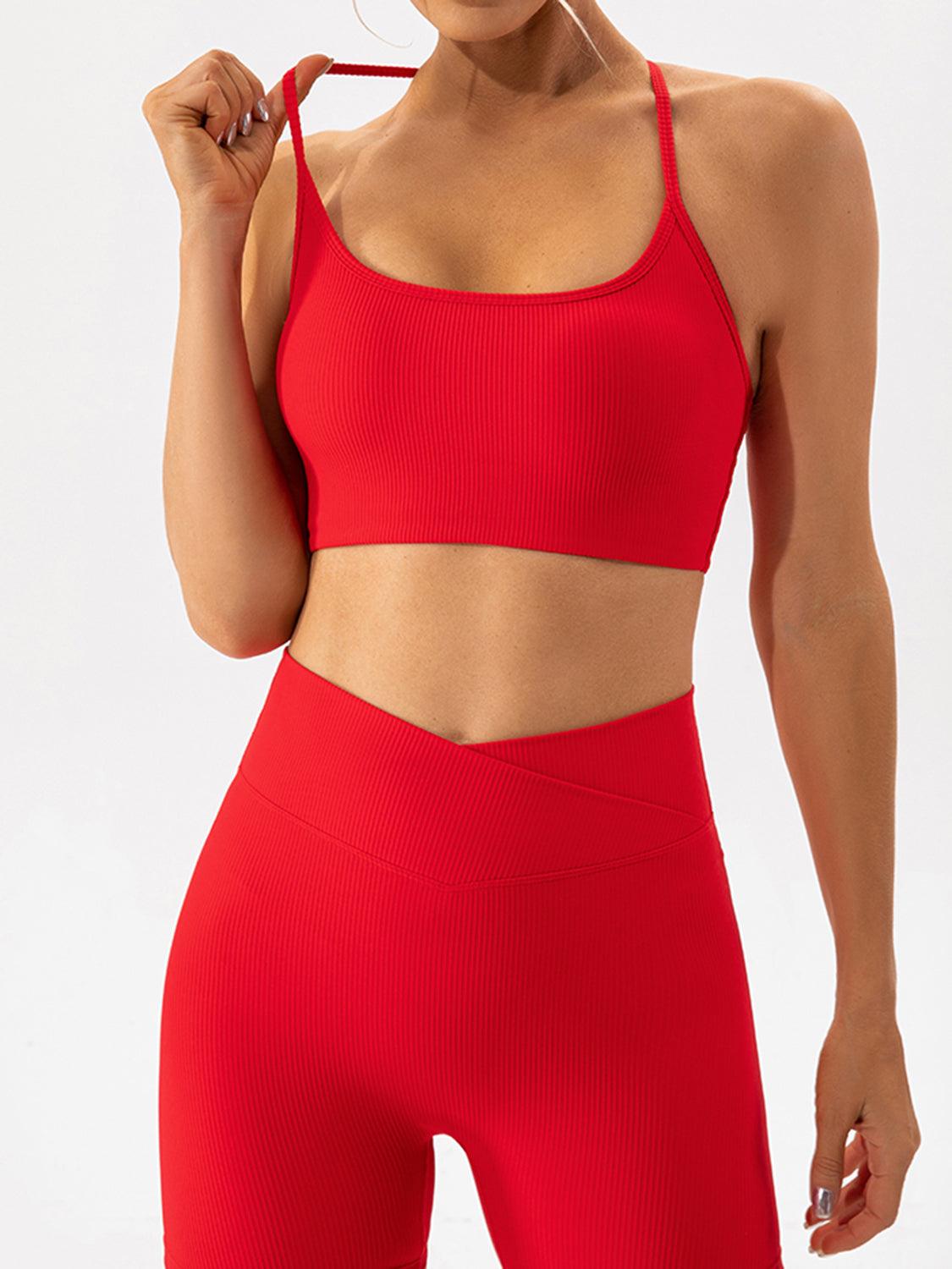Spaghetti Strap Active Bra - Znvia