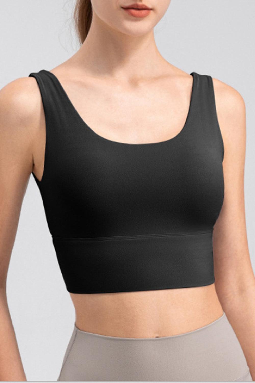 Scoop Neck Wide Strap Active Tank - Znvia