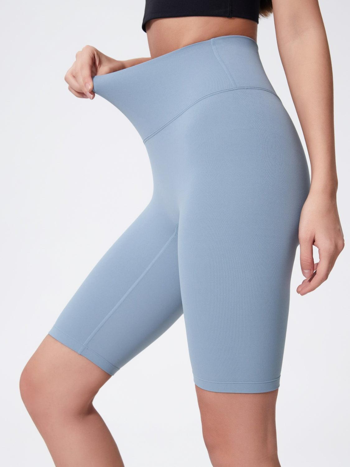 High Rise Wide Waistband Active Shorts - Znvia