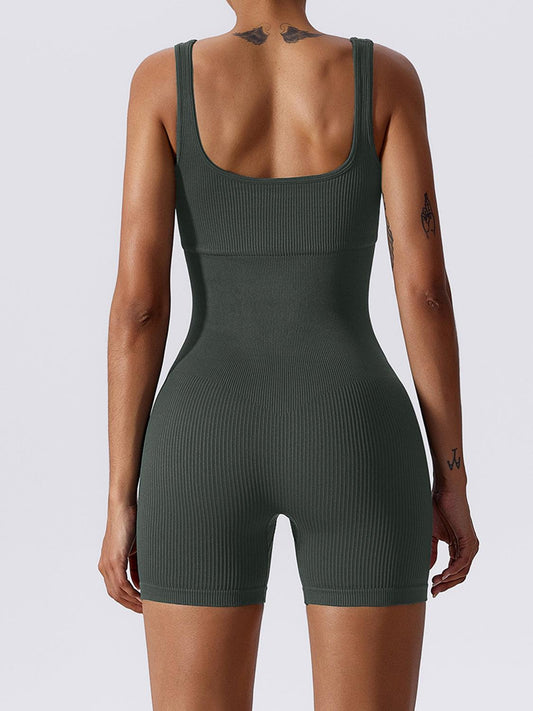 Ribbed Sleeveless Active Romper – Elevate Your Workout & Lounge Game - Znvia