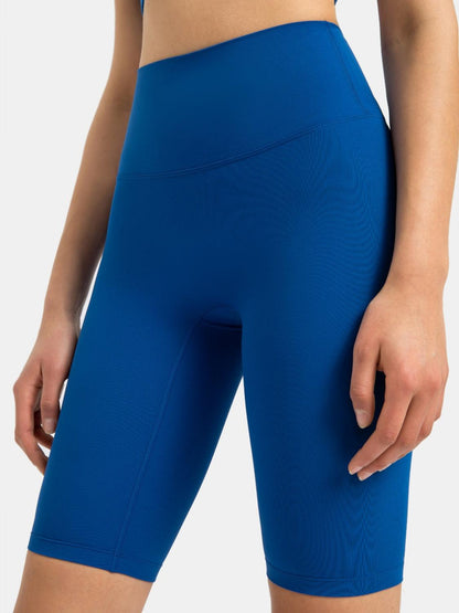 High Rise Wide Waistband Active Shorts - Znvia