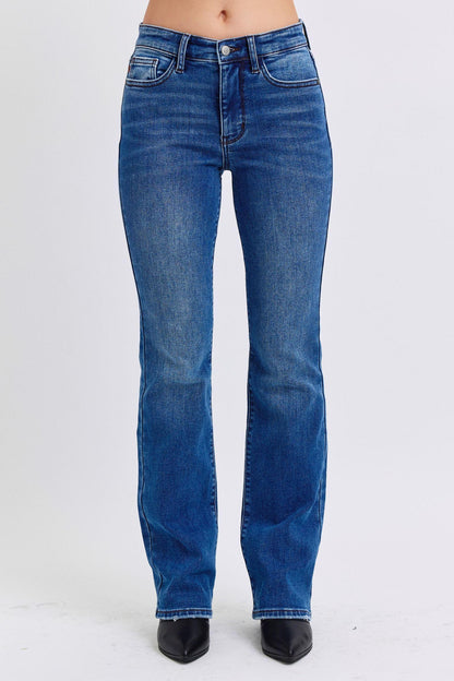 Full Size Run Mid-Rise Bootcut Jeans with Thermal Lining - Znvia