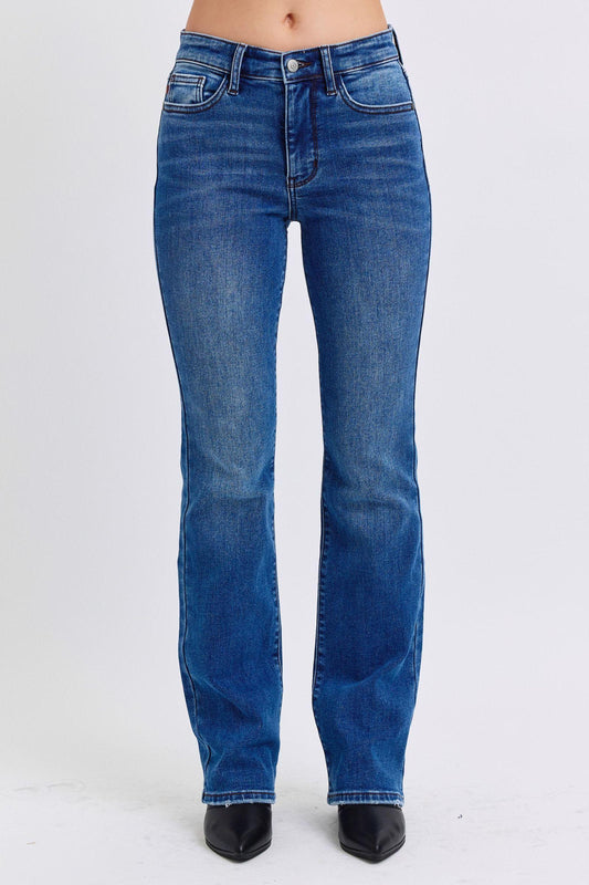 Full Size Run Mid-Rise Bootcut Jeans with Thermal Lining - Znvia