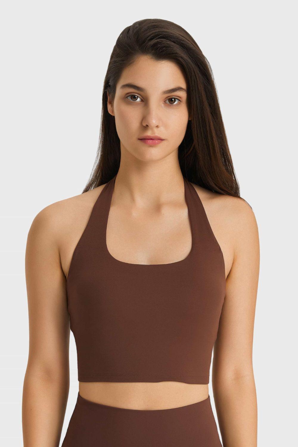 Breathable Halter Neck Sports Bra - Znvia