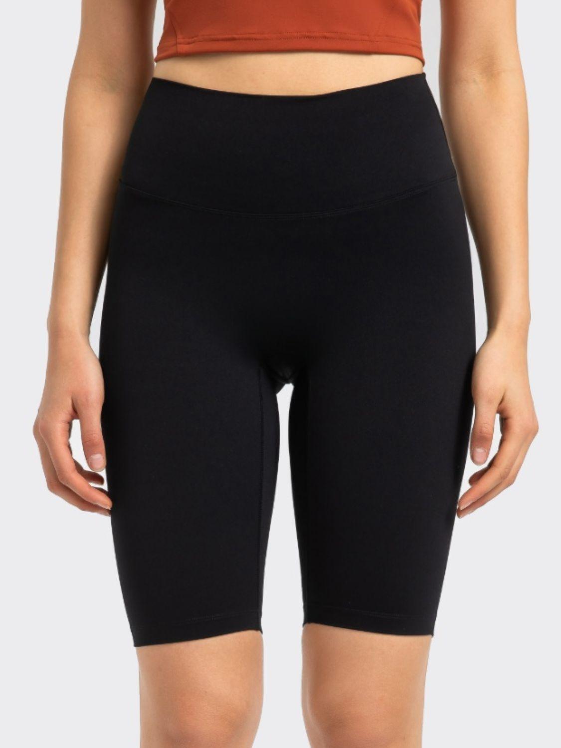 High Rise Wide Waistband Active Shorts - Znvia