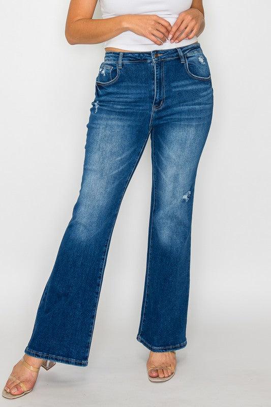 Full Size High Rise Bootcut Jeans with Pockets – Effortless Style, Everyday Comfort - Znvia