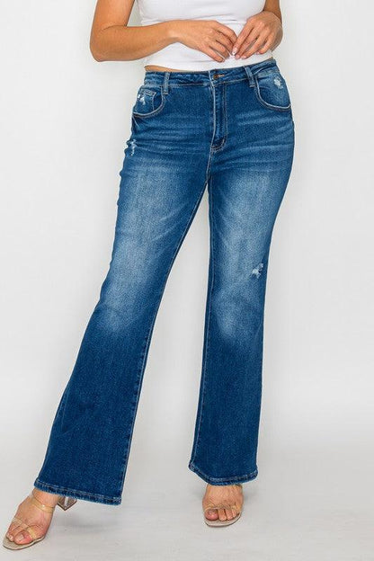 Full Size High Rise Bootcut Jeans with Pockets – Effortless Style, Everyday Comfort - Znvia